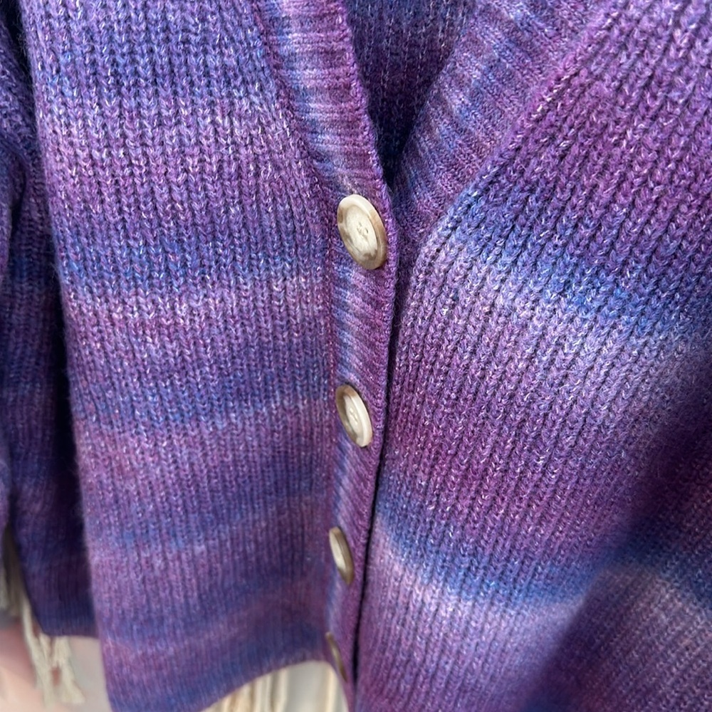 Spacedye Ribbed V-Neck Cardigan - Picture 4 of 5